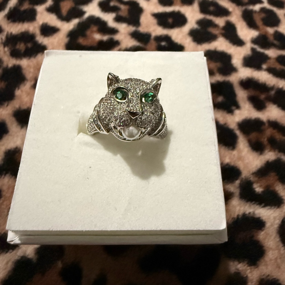 Sterling silver panther ring